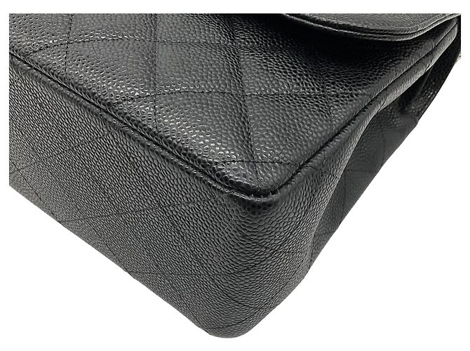 Borsa a spalla a doppio flap in pelle caviar nera Chanel 2013 Nero - vista 5