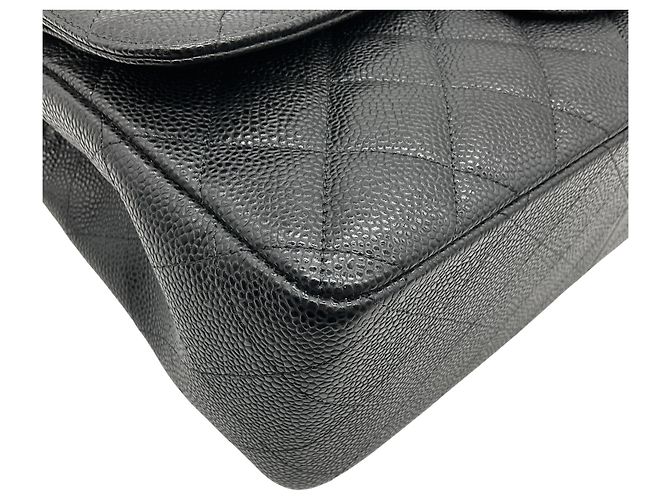 Borsa a spalla a doppio flap in pelle caviar nera Chanel 2013 Nero - vista 6