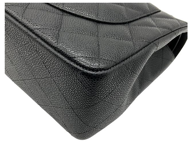 Borsa a spalla a doppio flap in pelle caviar nera Chanel 2013 Nero - vista 7
