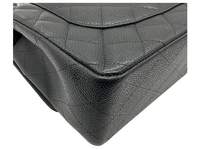 Borsa a spalla a doppio flap in pelle caviar nera Chanel 2013 Nero - vista 8