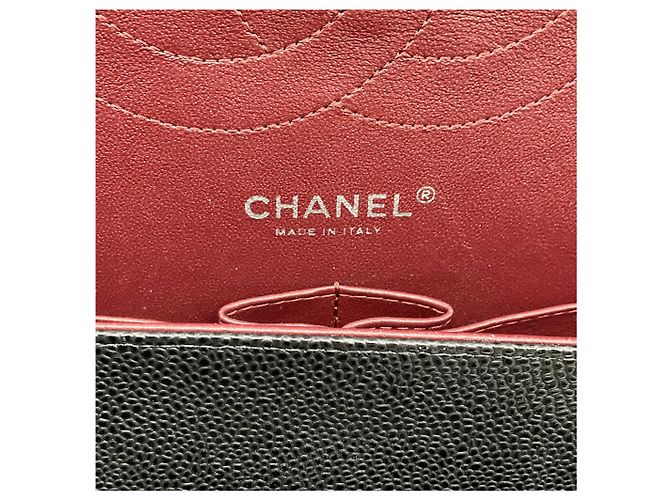 Borsa a spalla a doppio flap in pelle caviar nera Chanel 2013 Nero - vista 9