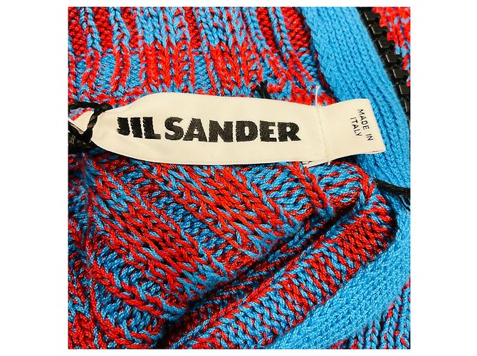 Vestido mini sin mangas de punto de algodón Jil Sander azul / rojo Multicolor - vista 4