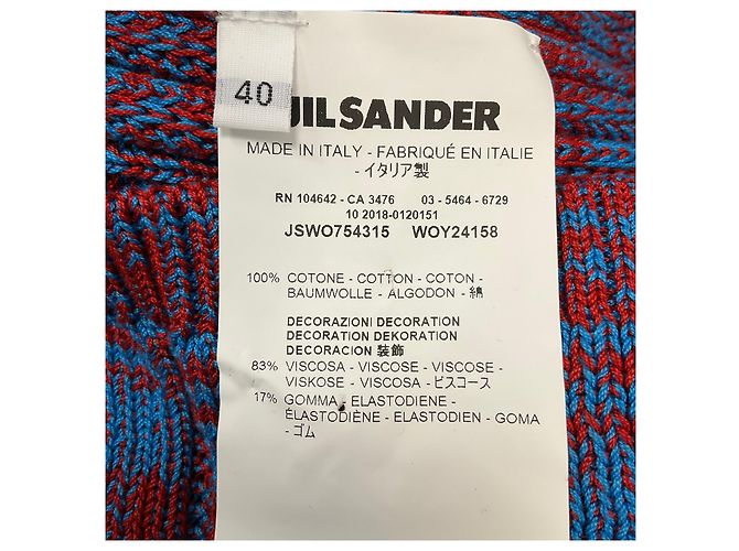 Vestido mini sin mangas de punto de algodón Jil Sander azul / rojo Multicolor - vista 5