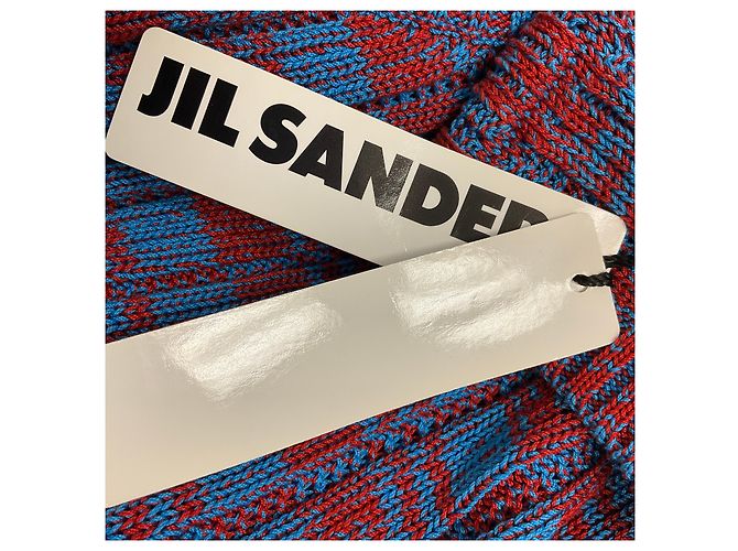 Vestido mini sin mangas de punto de algodón Jil Sander azul / rojo Multicolor - vista 6