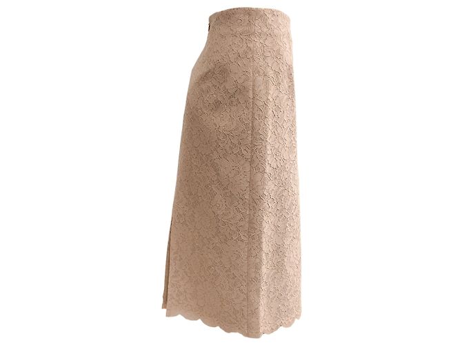 Falda lápiz de encaje nude Doeskin de L'Agence - vista 2
