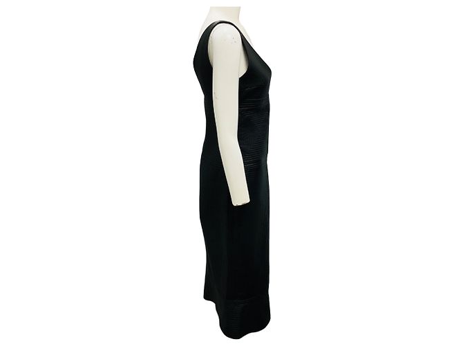 Schwarzes ärmelloses Midi-Kleid aus Lammleder von Tom Ford - Ansicht 2