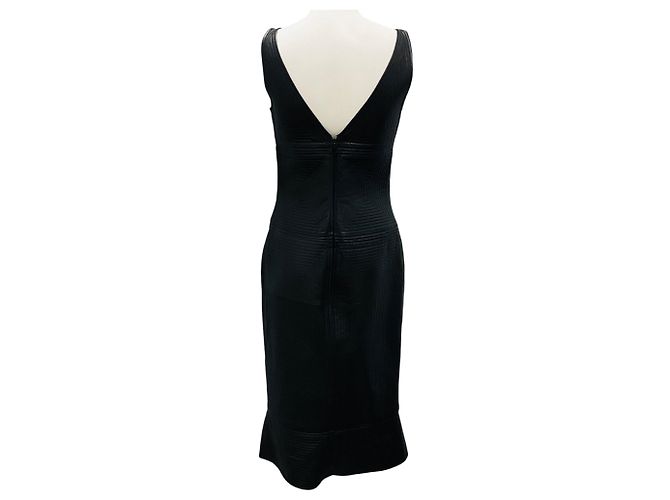 Schwarzes ärmelloses Midi-Kleid aus Lammleder von Tom Ford - Ansicht 3