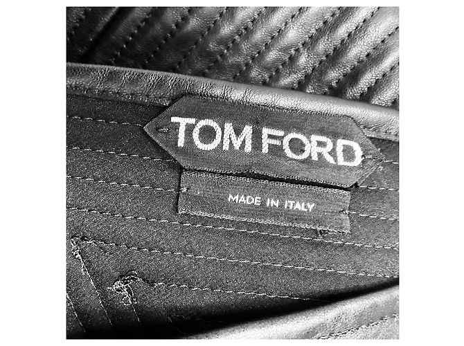 Schwarzes ärmelloses Midi-Kleid aus Lammleder von Tom Ford - Ansicht 4