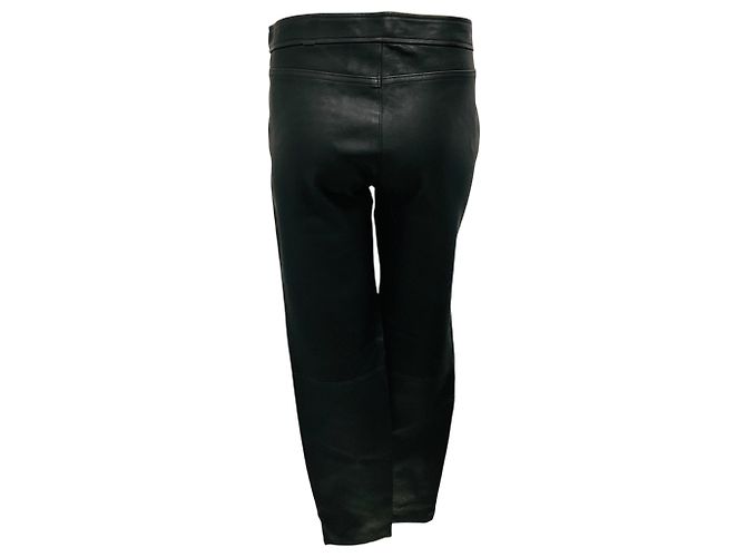 Pantalones de cuero negro con bolsillo con cremallera Coach - vista 3