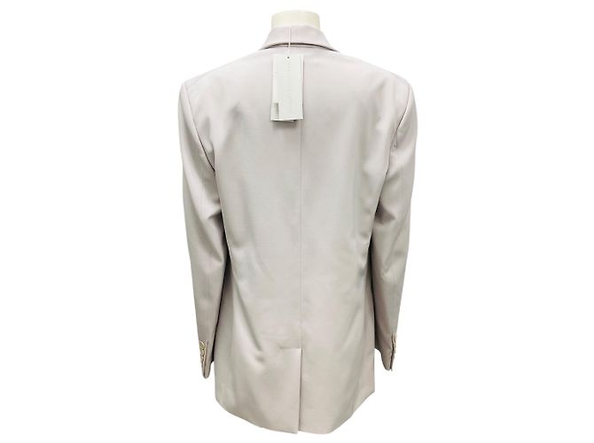 Stella Mc Cartney Stella McCartney Light Grey Aya Wool Twill Tailored Jacket - view 3