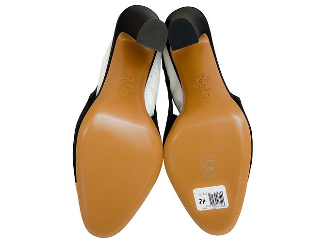 Pumps Slingback in Satin Nero Alexandre Vauthier con Punta Dorata - vista 10