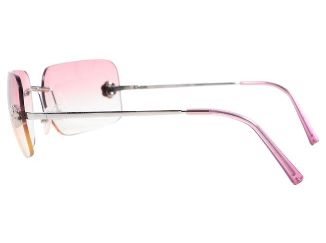 Chanel Silber Rosa Kamelienblume 4085 Sonnenbrille Pink - Ansicht 4