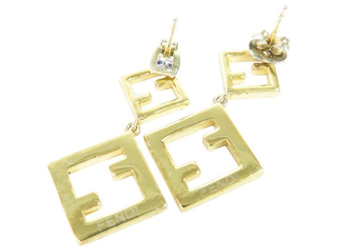 Orecchini in oro con logo FF in strass Fendi D'oro - vista 2
