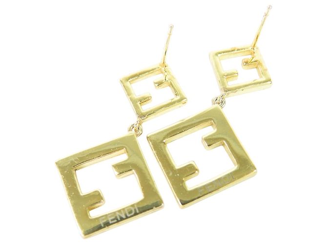 Orecchini in oro con logo FF in strass Fendi D'oro - vista 3