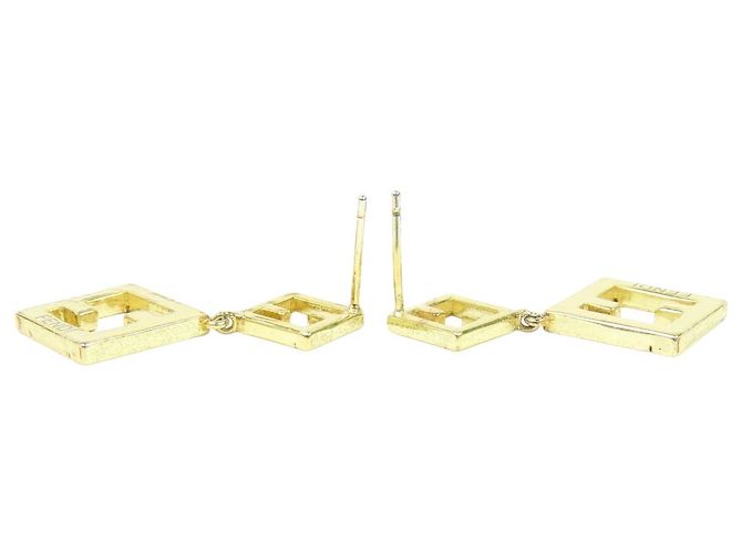 Orecchini in oro con logo FF in strass Fendi D'oro - vista 4