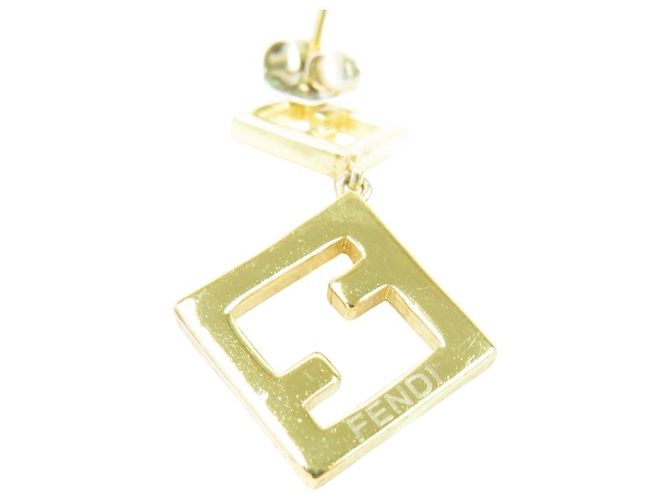 Orecchini in oro con logo FF in strass Fendi D'oro - vista 5