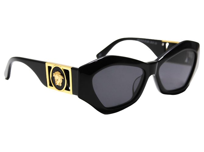 Occhiali da sole Gianni Versace Medusa Neri e Dorati MOD421 Nero D'oro - vista 3