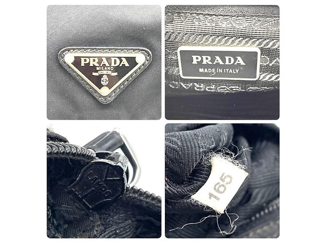 Borsa a tracolla tecnica Prada in nylon tessuto nero con logo e fibbia - vista 10