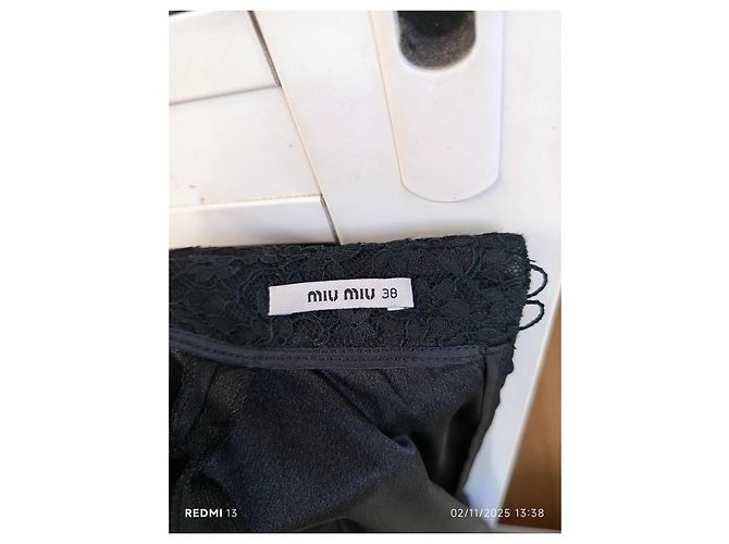 Abito Miu Miu nero in cotone e viscosa - vista 8