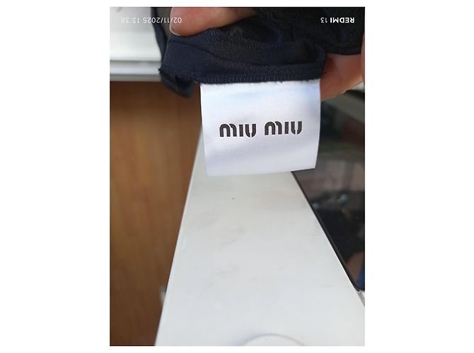 Abito Miu Miu nero in cotone e viscosa - vista 9