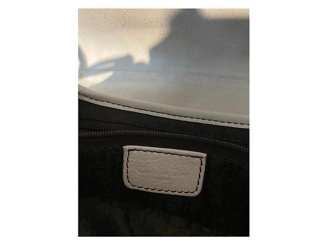 Borsa a Spalla Dior in Pelle Bianca Saddle Bianco - vista 4