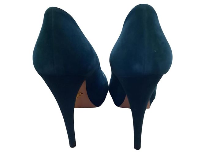 Décolleté Prada in pelle verde 38,5 - vista 3