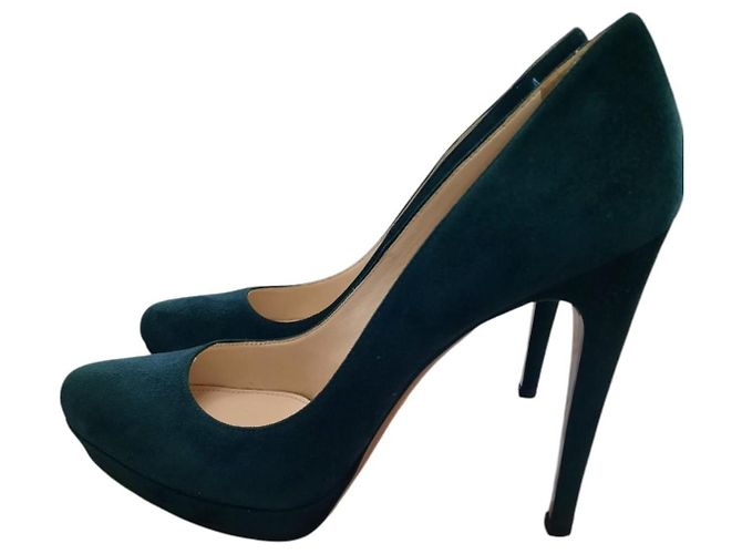 Décolleté Prada in pelle verde 38,5 - vista 6