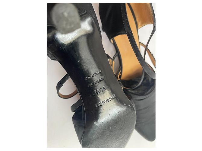 Hermès Pumps Schwarz Canvas 38.5 - Ansicht 10