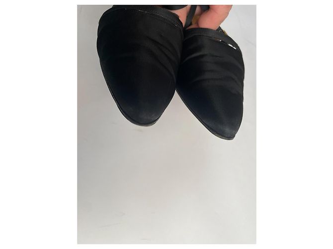 Hermès Pumps Schwarz Canvas 38.5 - Ansicht 4