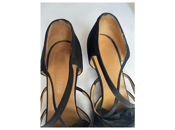 Hermès Pumps Schwarz Canvas 38.5 - Ansicht 6