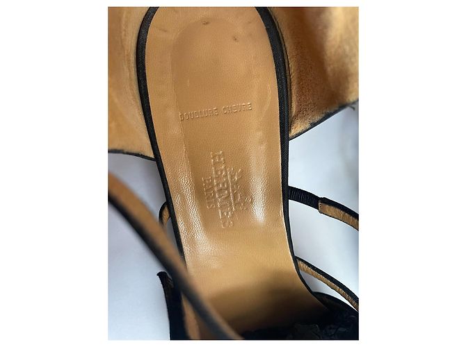 Hermès Pumps Schwarz Canvas 38.5 - Ansicht 8