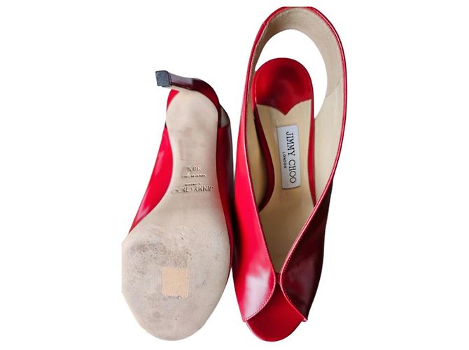 Décolleté Jimmy Choo in pelle rossi 38,5 Rosso - vista 3