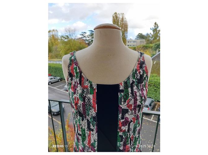 Vestido Balenciaga de Renda Multicolorido Preto Multicor - vista 2