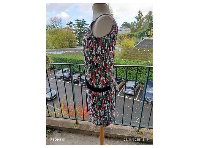 Vestido Balenciaga de Renda Multicolorido Preto Multicor - vista 5
