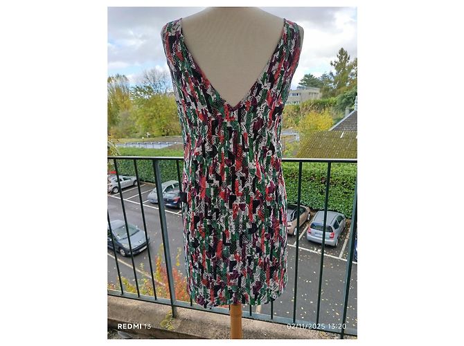 Vestido Balenciaga de Renda Multicolorido Preto Multicor - vista 7