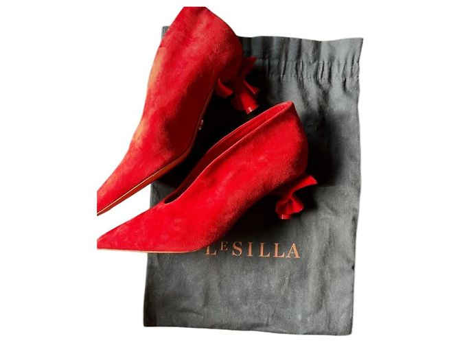 Décolleté Le Silla Rossi in Pelle Rosso - vista 3