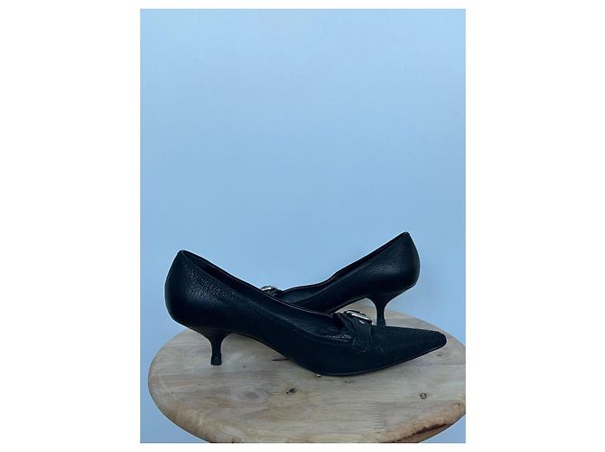Décolleté Prada in pelle nera con punta affusolata Nero - vista 8