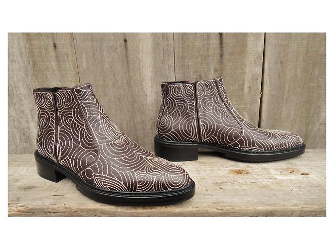 Botines Chelsea Lanvin de cuero marrón Castaño - vista 3