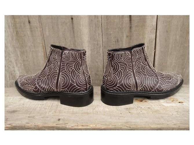 Botines Chelsea Lanvin de cuero marrón Castaño - vista 4