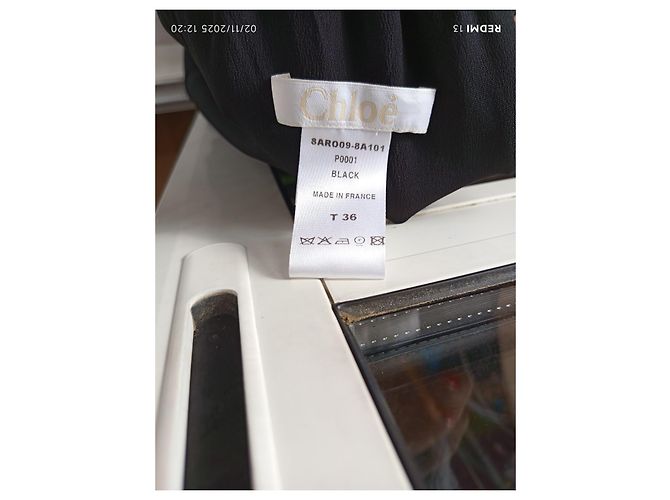 Abito Chloé in seta con strass e pizzo nero Multicolore - vista 13