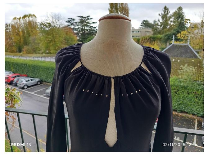 Abito Chloé in seta con strass e pizzo nero Multicolore - vista 2