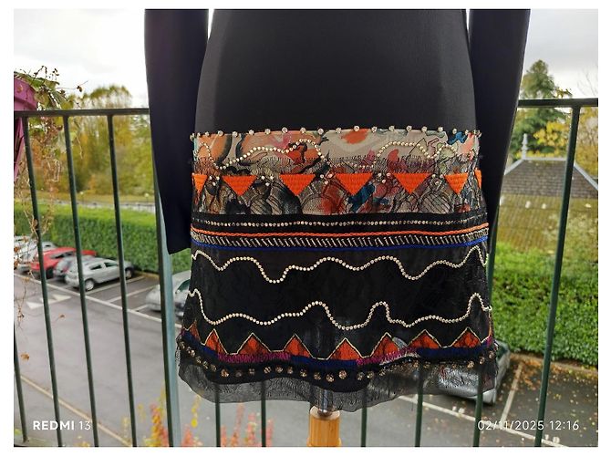 Abito Chloé in seta con strass e pizzo nero Multicolore - vista 3