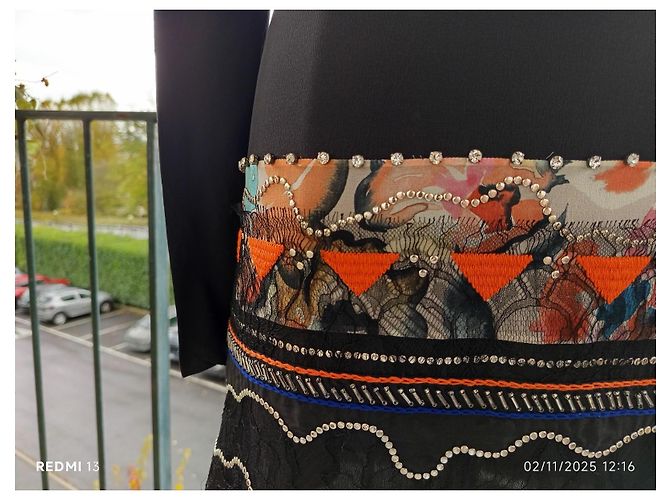 Abito Chloé in seta con strass e pizzo nero Multicolore - vista 4