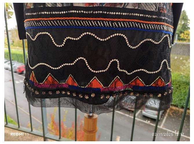 Abito Chloé in seta con strass e pizzo nero Multicolore - vista 5