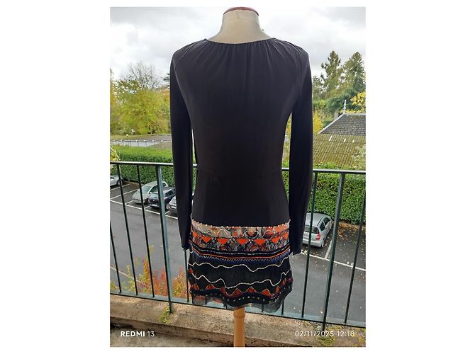 Abito Chloé in seta con strass e pizzo nero Multicolore - vista 9