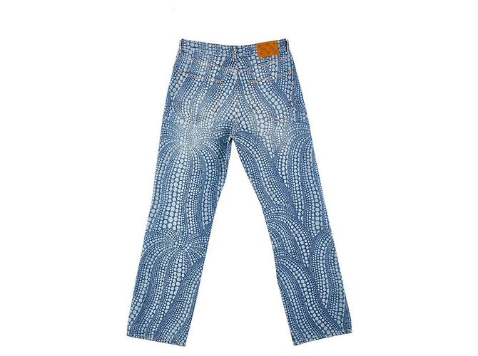Pantalones de denim de algodón Louis Vuitton All Over Pumpkin Edición Limitada Azul - vista 2