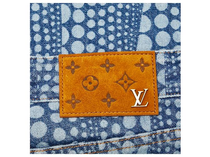 Pantalones de denim de algodón Louis Vuitton All Over Pumpkin Edición Limitada Azul - vista 6