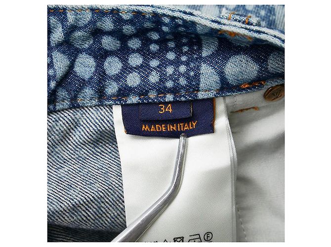 Pantalones de denim de algodón Louis Vuitton All Over Pumpkin Edición Limitada Azul - vista 9