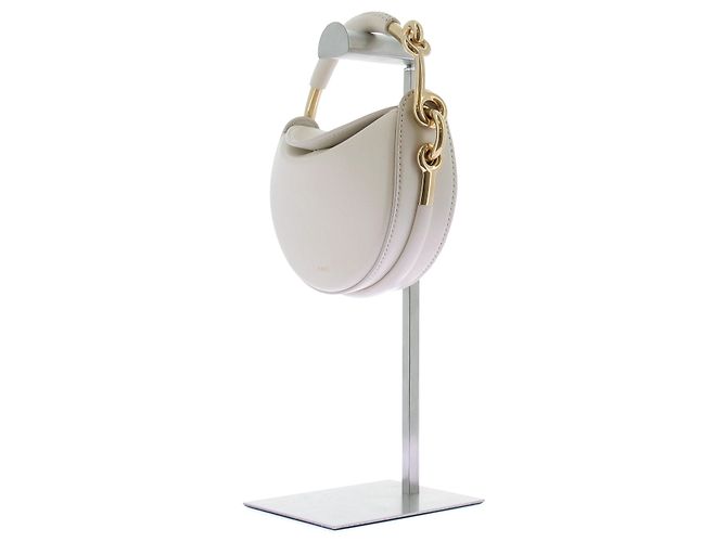 Borsa a mano Burberry Bridle in pelle bianca Bianco - vista 5