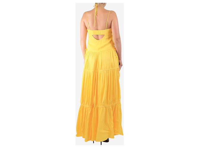 Jonathan Simkhai Robe maxi fluide sans manches jaune - taille S - vue 2